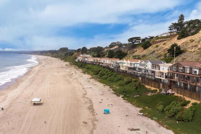 exterior space with a view of the beach