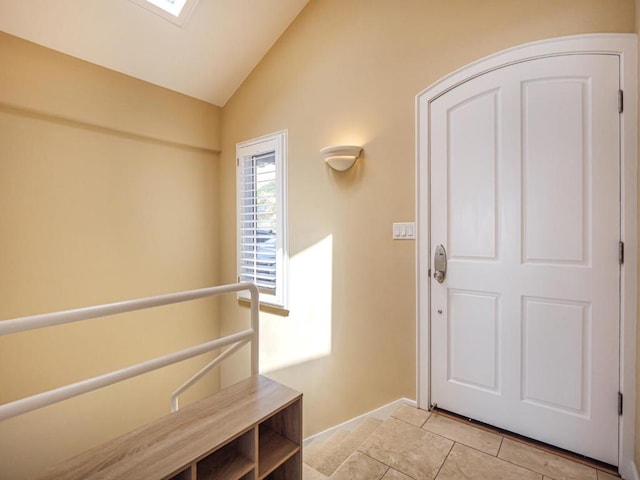 interior space featuring lofted ceiling