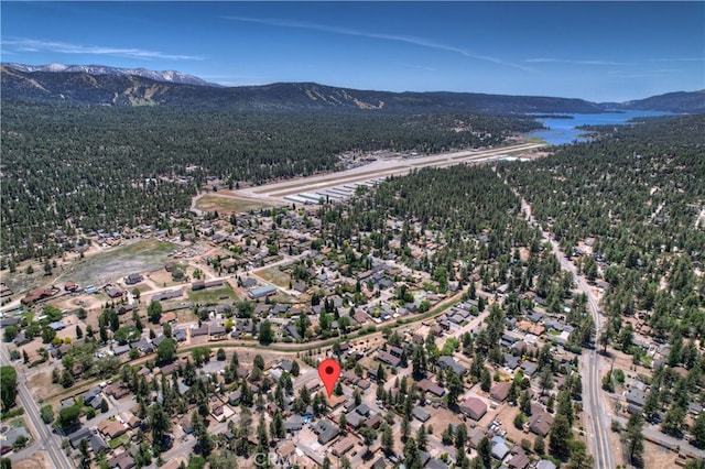 aerial view featuring a mountain view