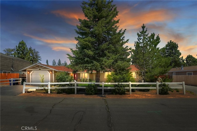 view of front of house featuring a garage