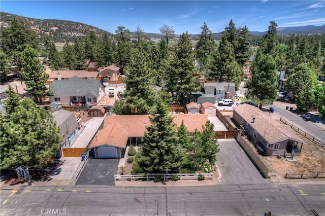 bird's eye view featuring a mountain view