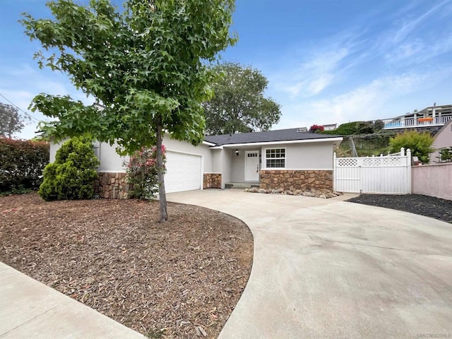 ranch-style house with a garage