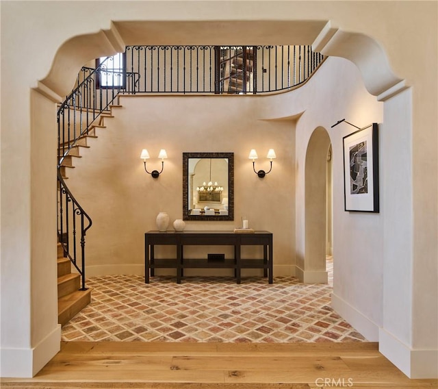 interior space with hardwood / wood-style floors