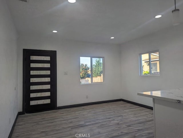 foyer entrance featuring hardwood / wood-style flooring