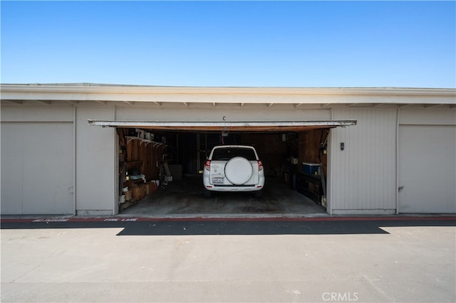 view of garage