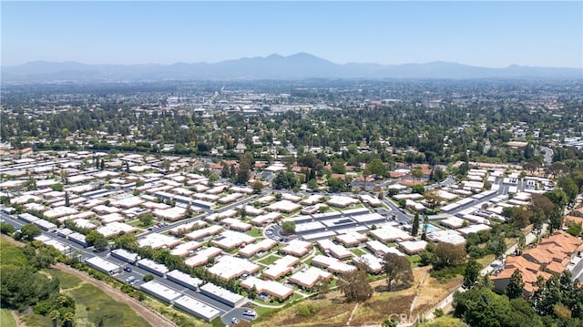 drone / aerial view with a mountain view