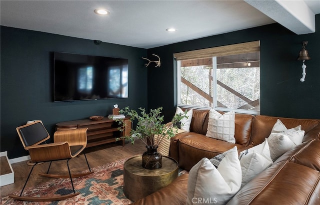 living room featuring hardwood / wood-style flooring