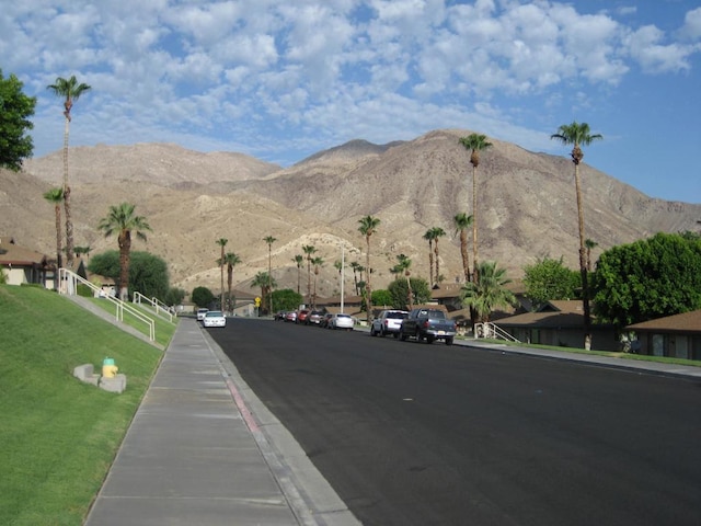 view of road with a mountain view