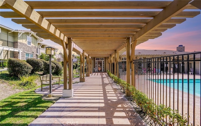 view of property's community with a swimming pool