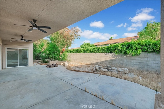 view of patio / terrace with ceiling fan