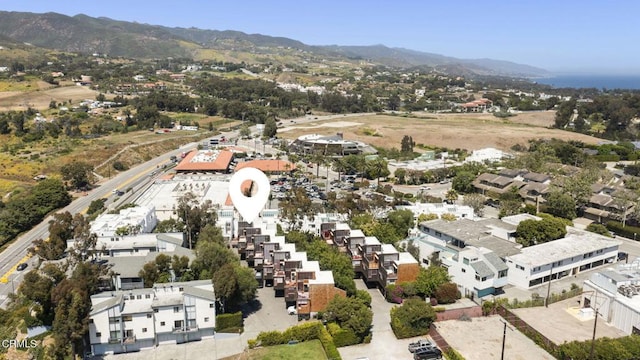 aerial view with a mountain view