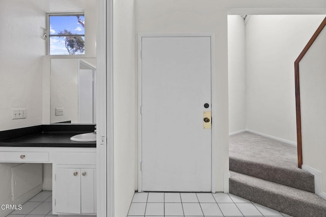 bathroom featuring vanity and tile patterned floors