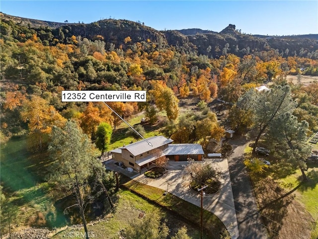 aerial view featuring a mountain view