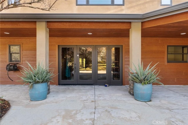 entrance to property with french doors