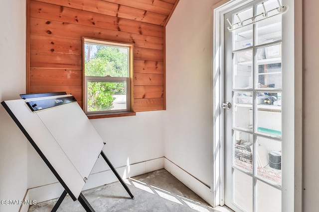 interior space with vaulted ceiling