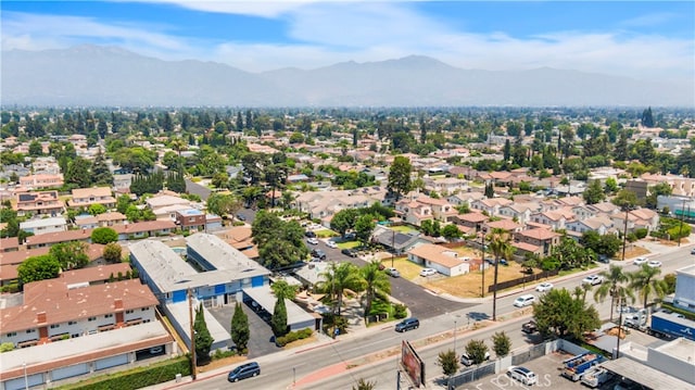 bird's eye view with a mountain view