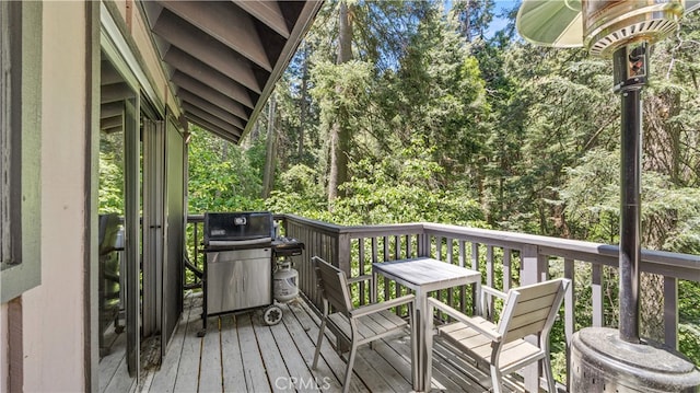 deck featuring grilling area