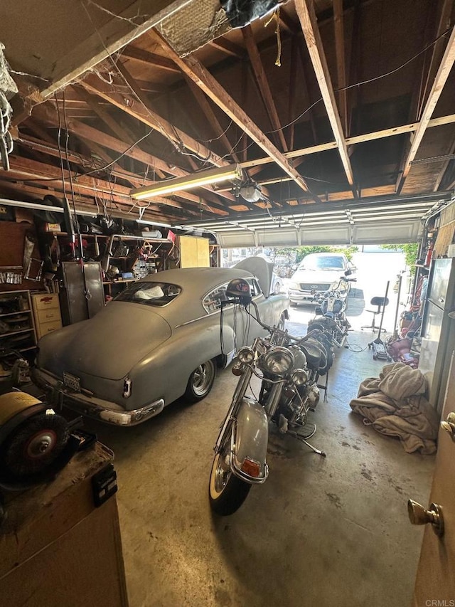 view of garage