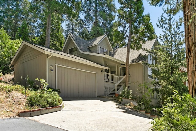 view of front of home with a garage