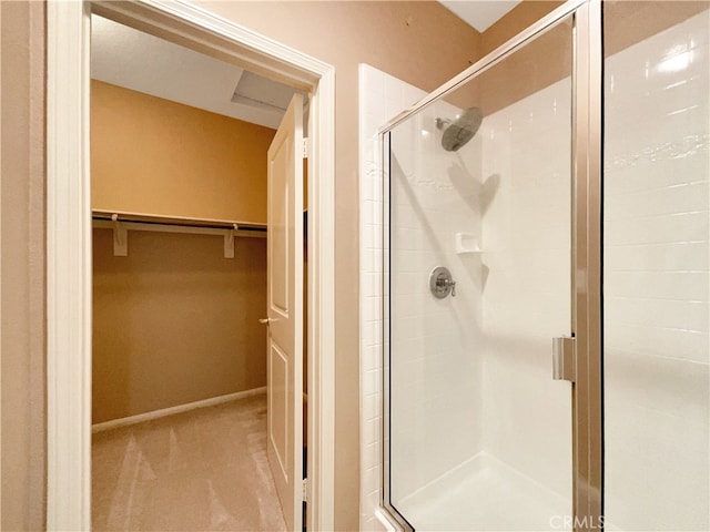 bathroom with an enclosed shower