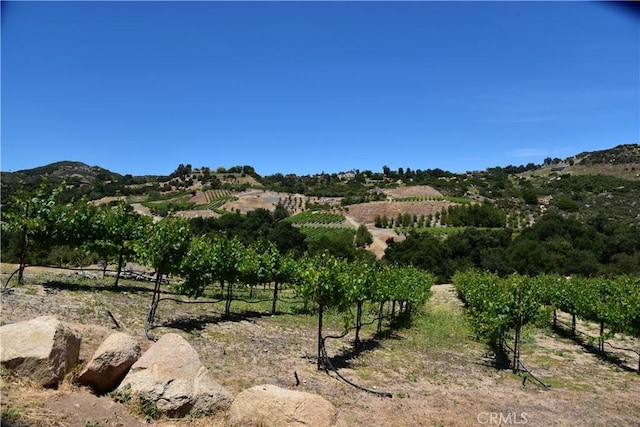 view of mountain feature with a rural view