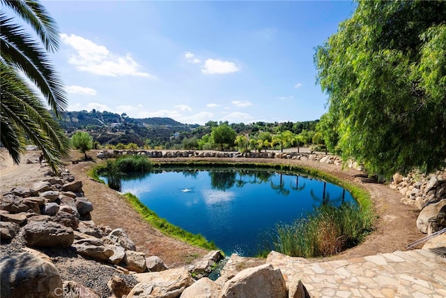 view of water feature featuring a mountain view