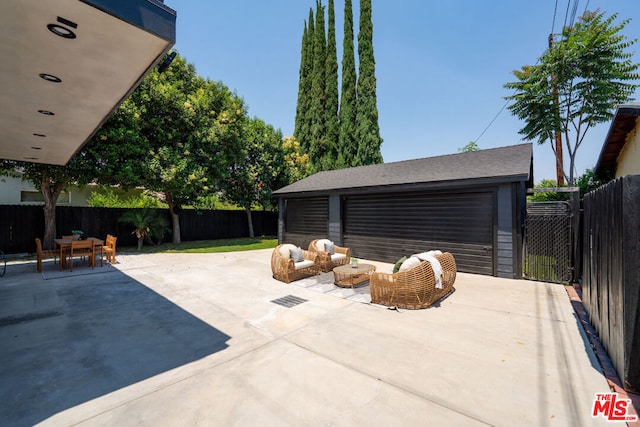 view of garage