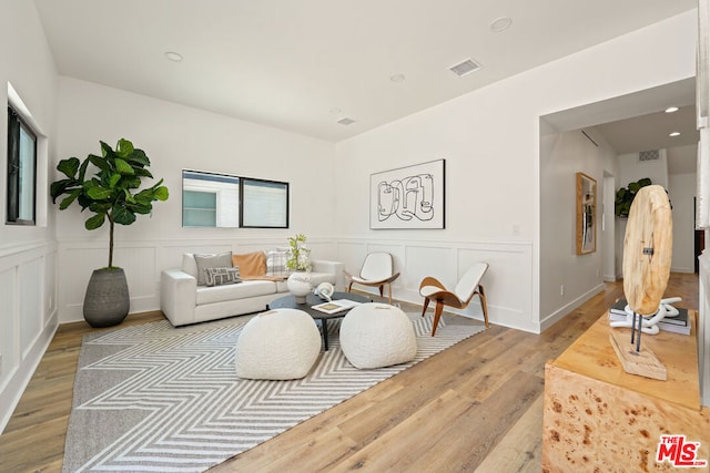 living room featuring hardwood / wood-style floors