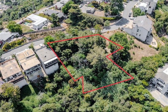 1865 Hanscom Dr, South Pasadena, CA 91030 - aerial view of property and surrounding area with property boundaries highlighted