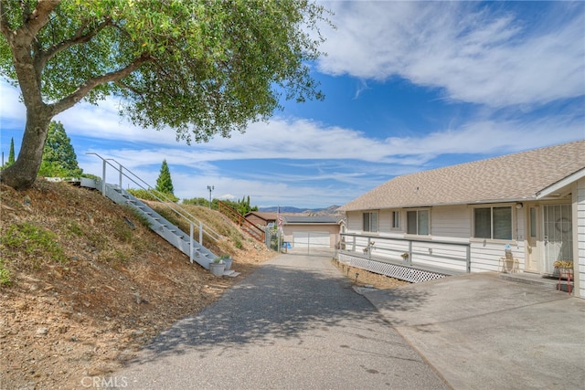 exterior space featuring a garage