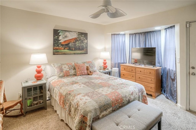 51 Apache Cir, Oroville, CA 95966 - bedroom featuring light carpet and a ceiling fan