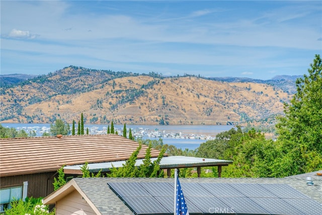 property view of mountains featuring a water view