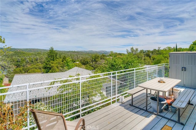 51 Apache Cir, Oroville, CA 95966 - wooden terrace with a view of trees