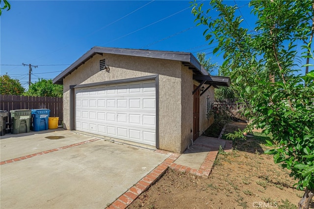 view of garage