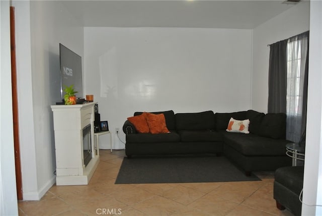 view of tiled living room