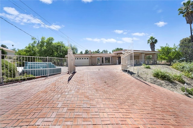 view of front of house with a garage