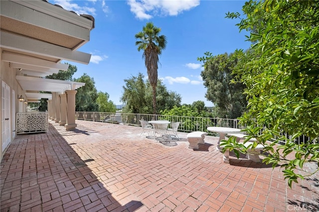 view of patio with a pergola