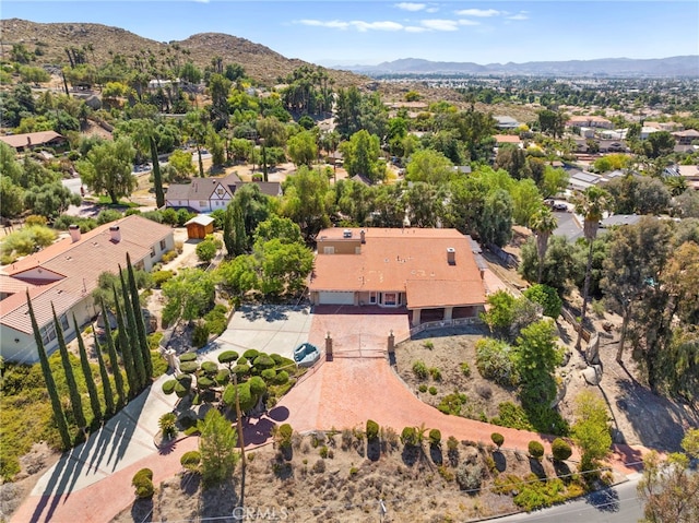 aerial view featuring a mountain view