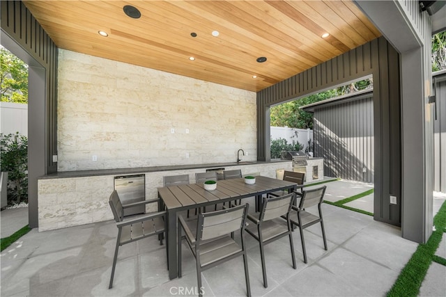 view of patio / terrace featuring sink