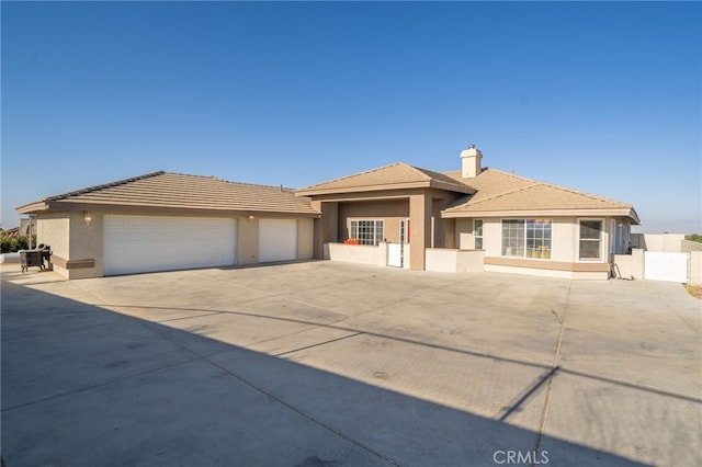 prairie-style house with a garage