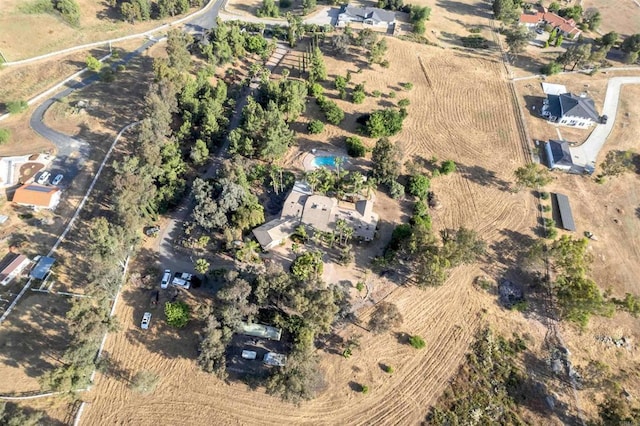 drone / aerial view with a rural view
