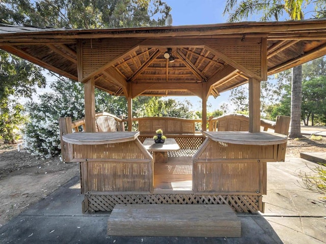 view of patio / terrace with a gazebo