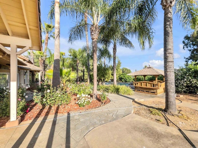 view of yard with a gazebo