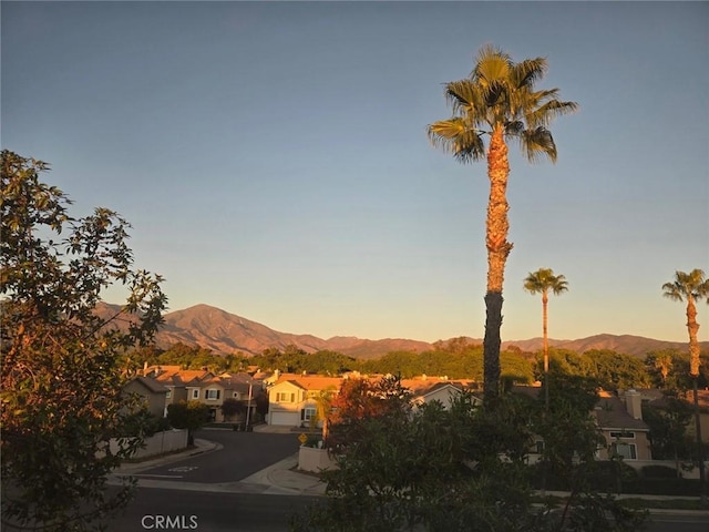 view of mountain feature with a residential view