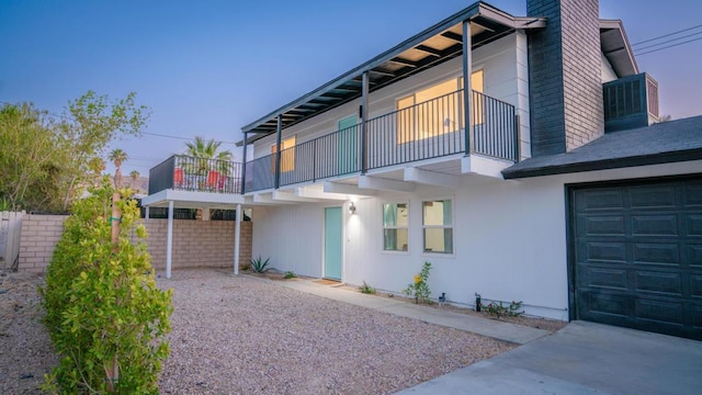 exterior space with a balcony