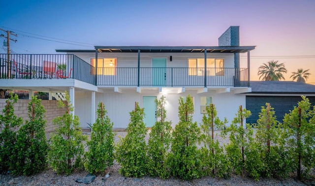 exterior space with a balcony