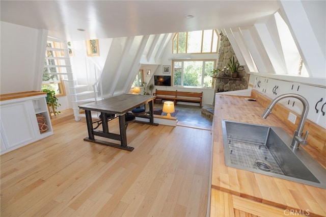 kitchen featuring sink and light wood-type flooring