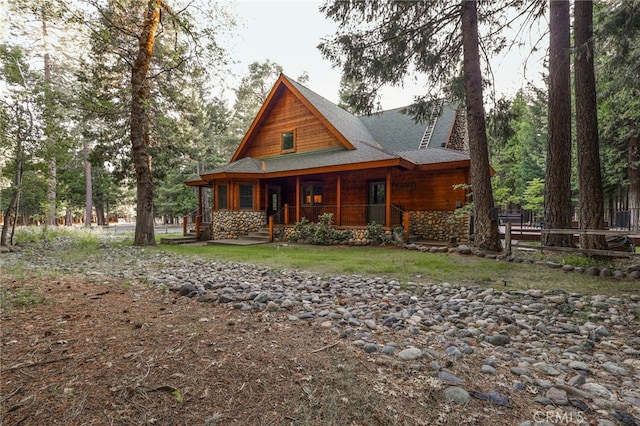 view of front of home with a porch