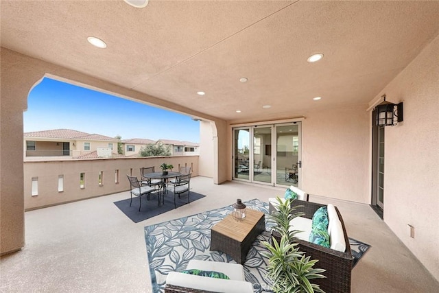 view of patio with an outdoor hangout area