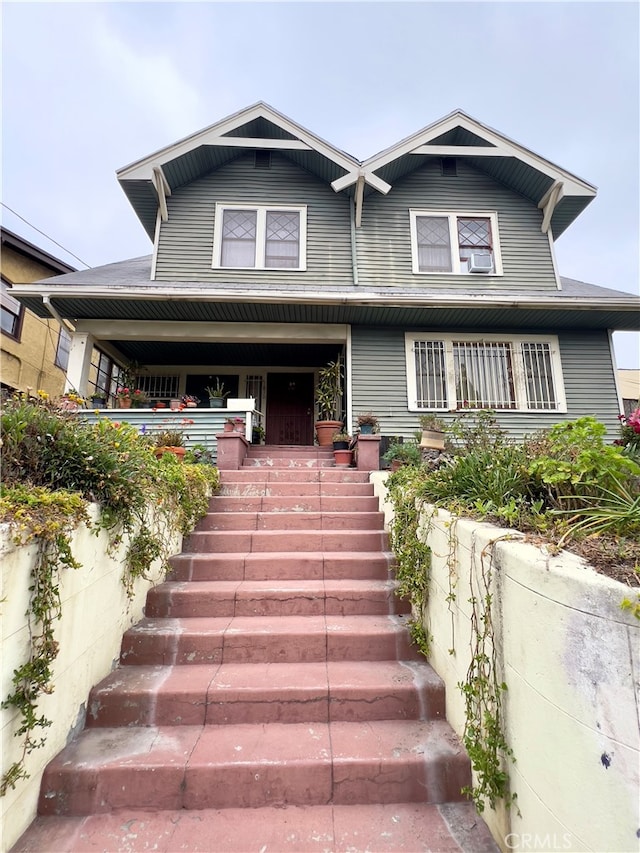 view of front of home featuring cooling unit